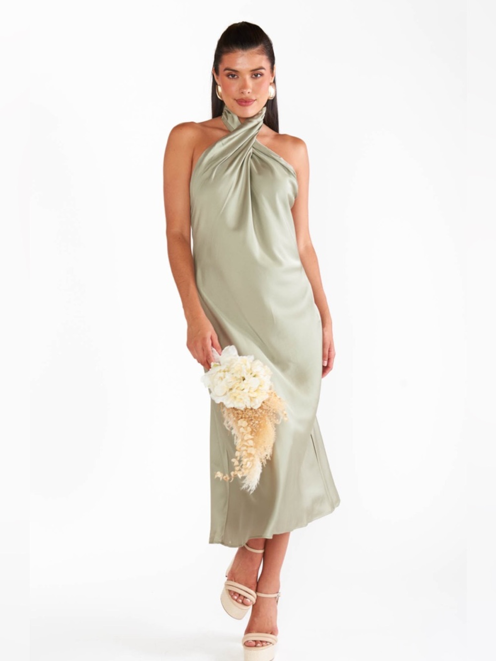 Jasmine Halter Midi Dress XS